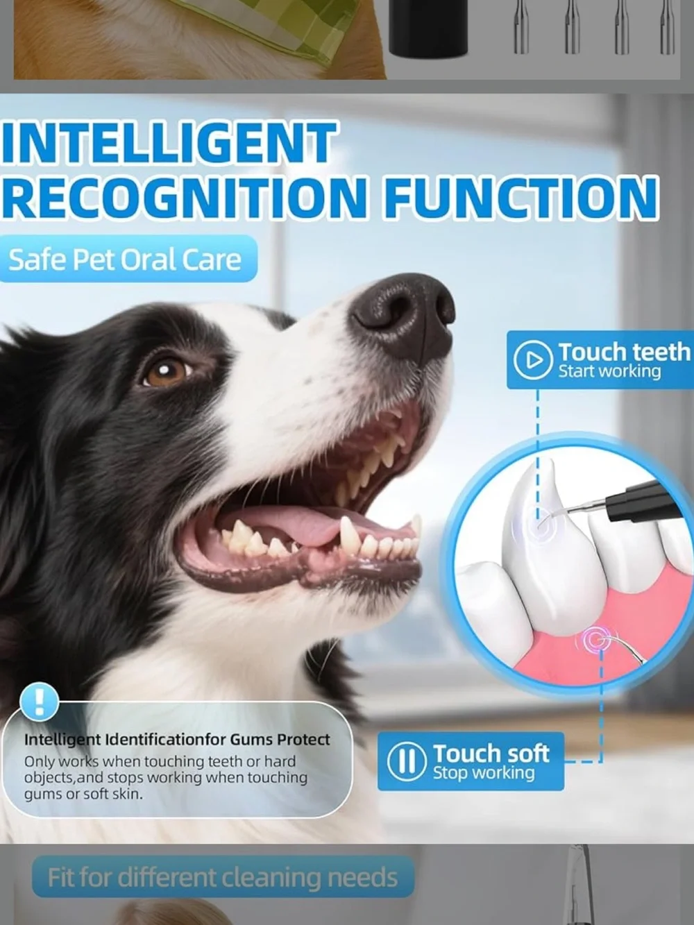 Dog Dental Cleaner Kit Electric Plaque Remover - Black